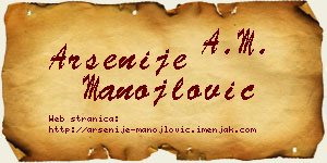 Arsenije Manojlović vizit kartica